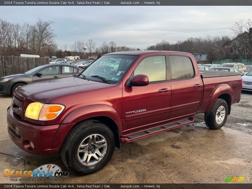 2004 Toyota Tundra Limited Double Cab 4x4 Salsa Red Pearl / Oak Photo #10