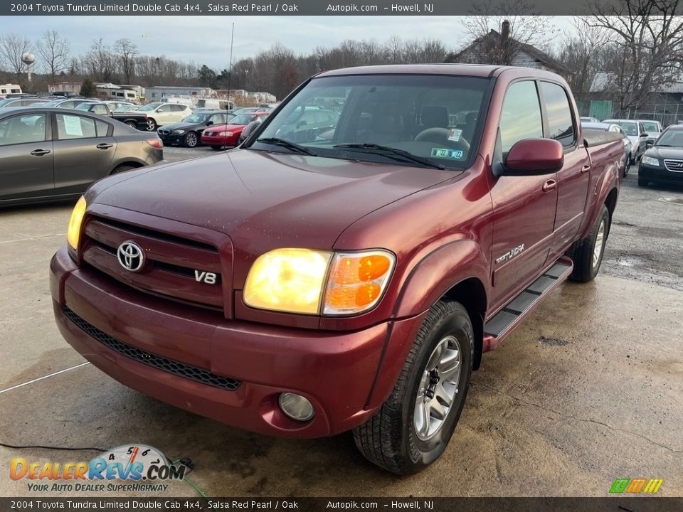 2004 Toyota Tundra Limited Double Cab 4x4 Salsa Red Pearl / Oak Photo #11