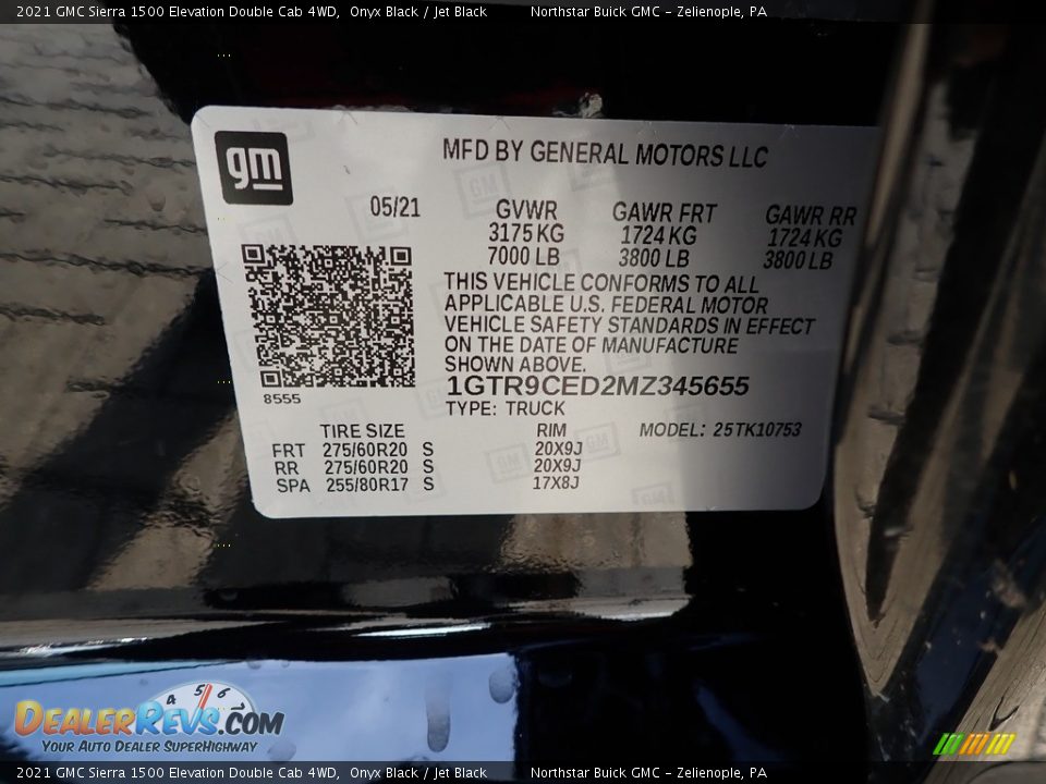 2021 GMC Sierra 1500 Elevation Double Cab 4WD Onyx Black / Jet Black Photo #14