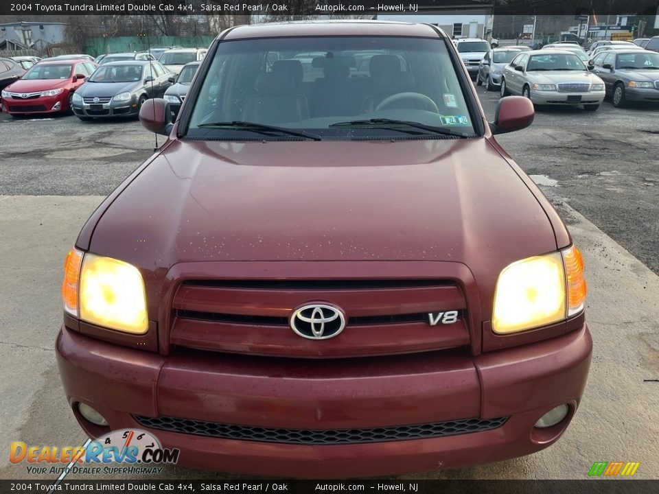 2004 Toyota Tundra Limited Double Cab 4x4 Salsa Red Pearl / Oak Photo #12