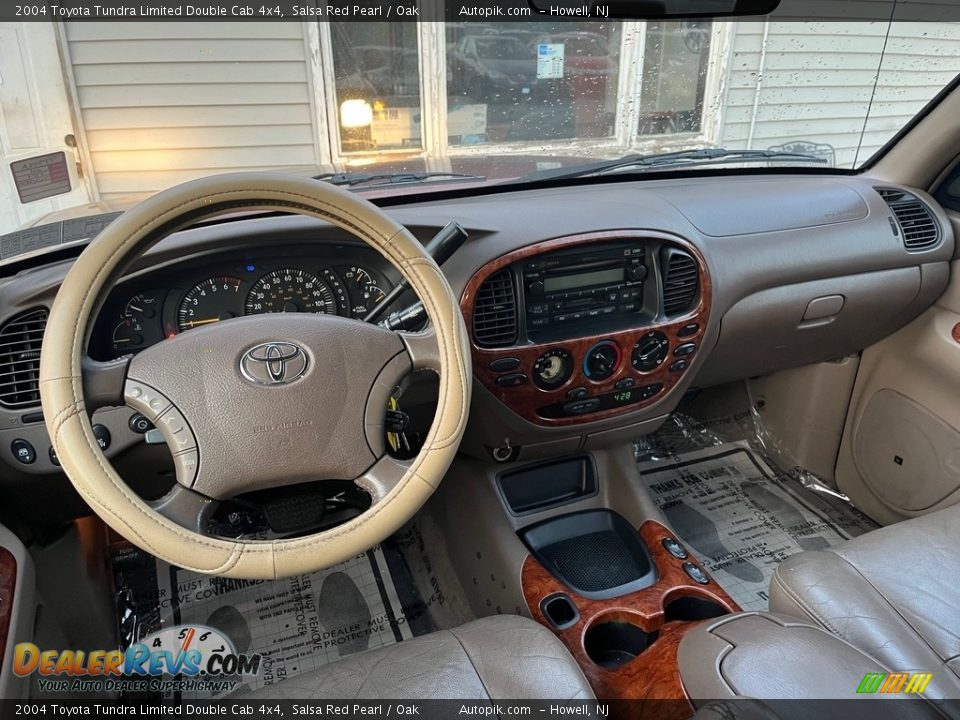 2004 Toyota Tundra Limited Double Cab 4x4 Salsa Red Pearl / Oak Photo #15