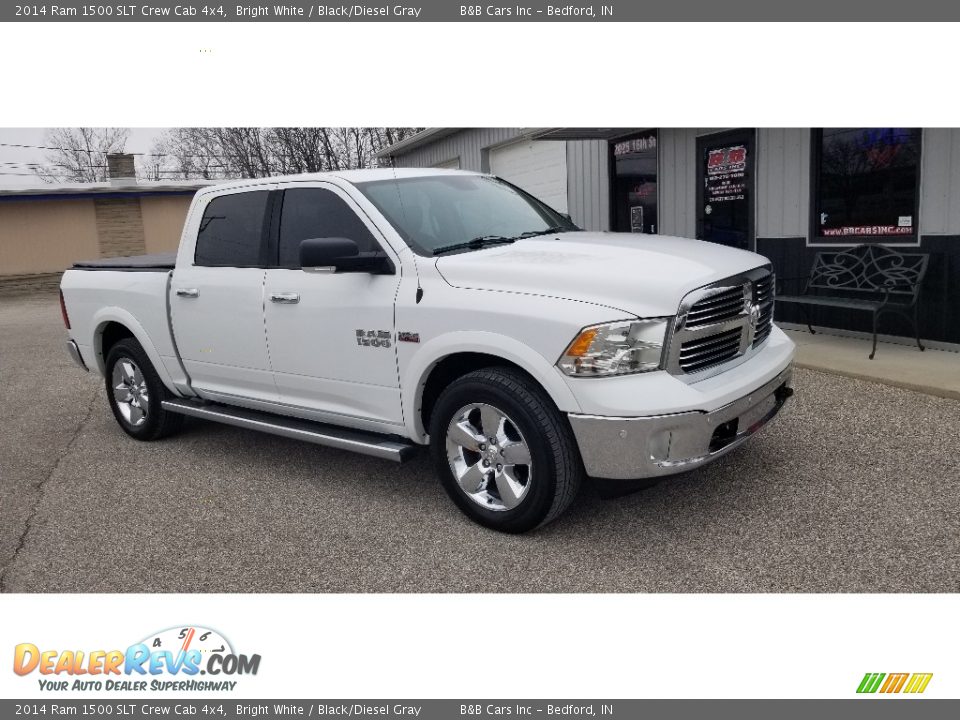 2014 Ram 1500 SLT Crew Cab 4x4 Bright White / Black/Diesel Gray Photo #2