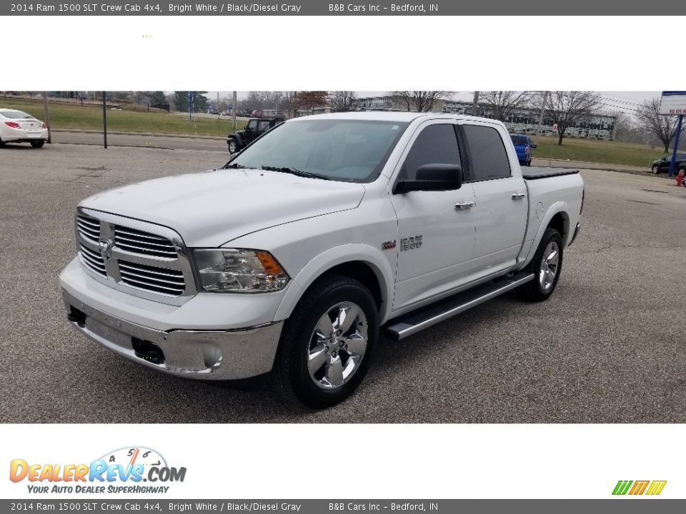 2014 Ram 1500 SLT Crew Cab 4x4 Bright White / Black/Diesel Gray Photo #4