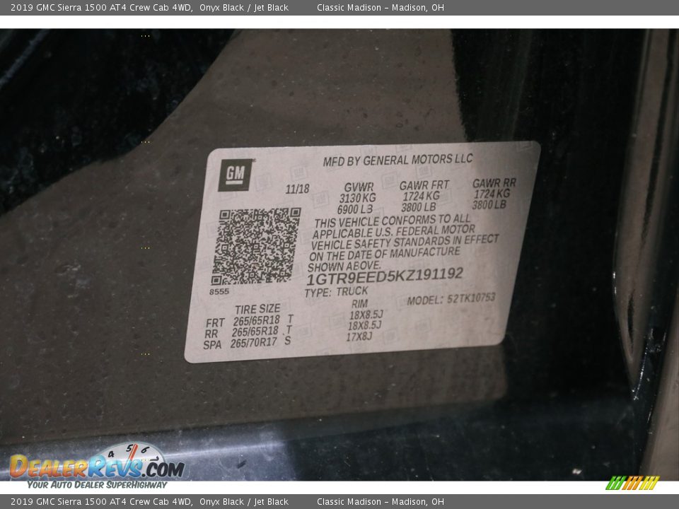 2019 GMC Sierra 1500 AT4 Crew Cab 4WD Onyx Black / Jet Black Photo #22