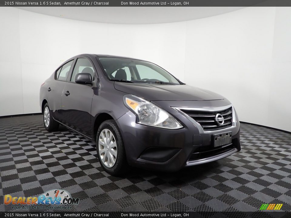 2015 Nissan Versa 1.6 S Sedan Amethyst Gray / Charcoal Photo #2
