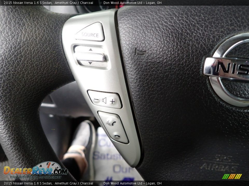 2015 Nissan Versa 1.6 S Sedan Amethyst Gray / Charcoal Photo #14