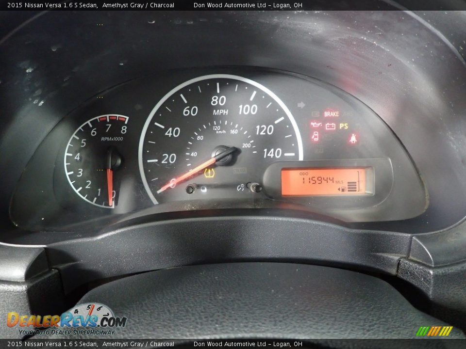 2015 Nissan Versa 1.6 S Sedan Amethyst Gray / Charcoal Photo #16