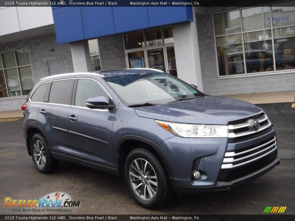 2018 Toyota Highlander XLE AWD Shoreline Blue Pearl / Black Photo #1