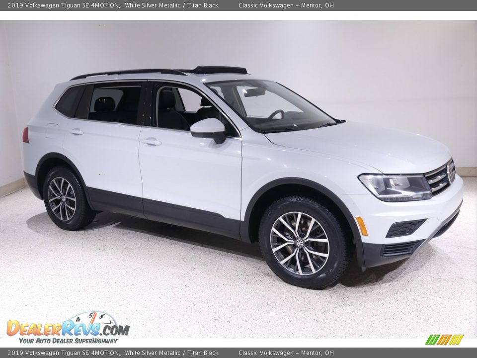 2019 Volkswagen Tiguan SE 4MOTION White Silver Metallic / Titan Black Photo #1