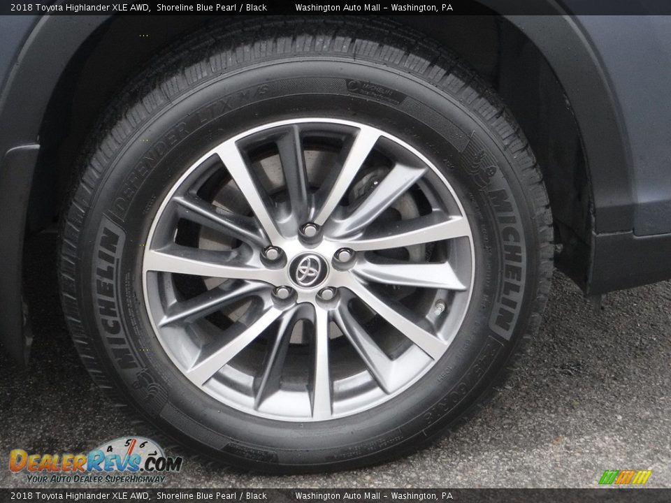 2018 Toyota Highlander XLE AWD Shoreline Blue Pearl / Black Photo #4