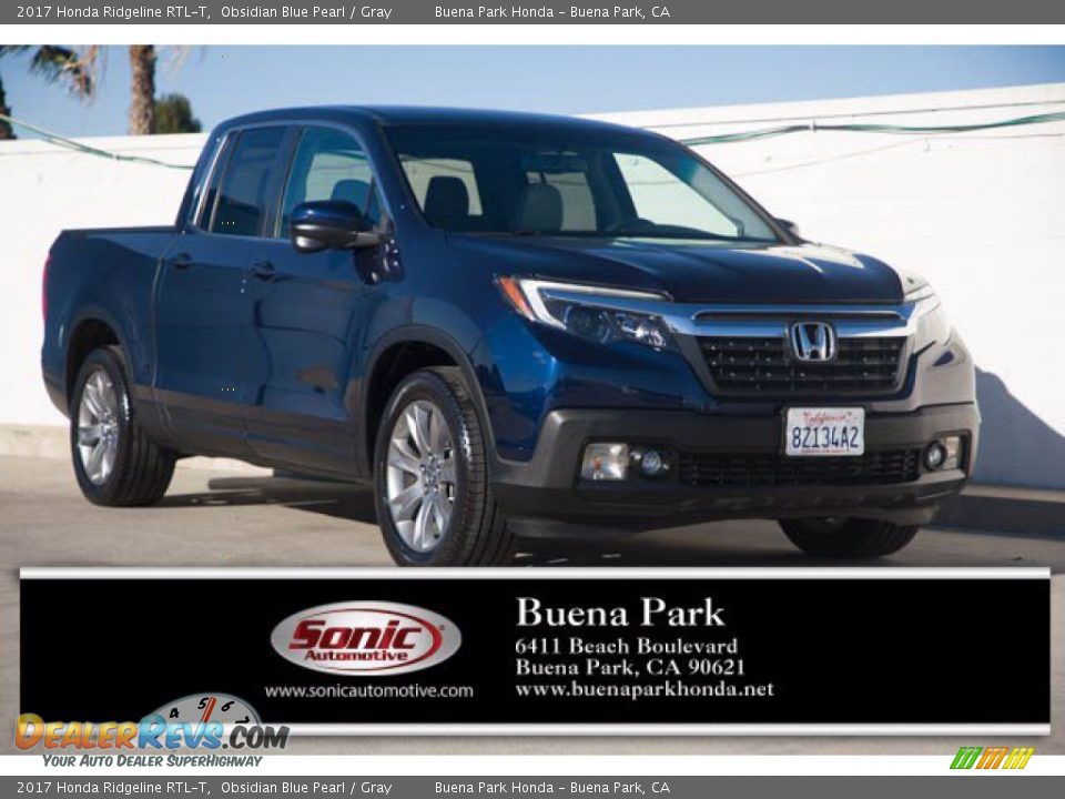 2017 Honda Ridgeline RTL-T Obsidian Blue Pearl / Gray Photo #1