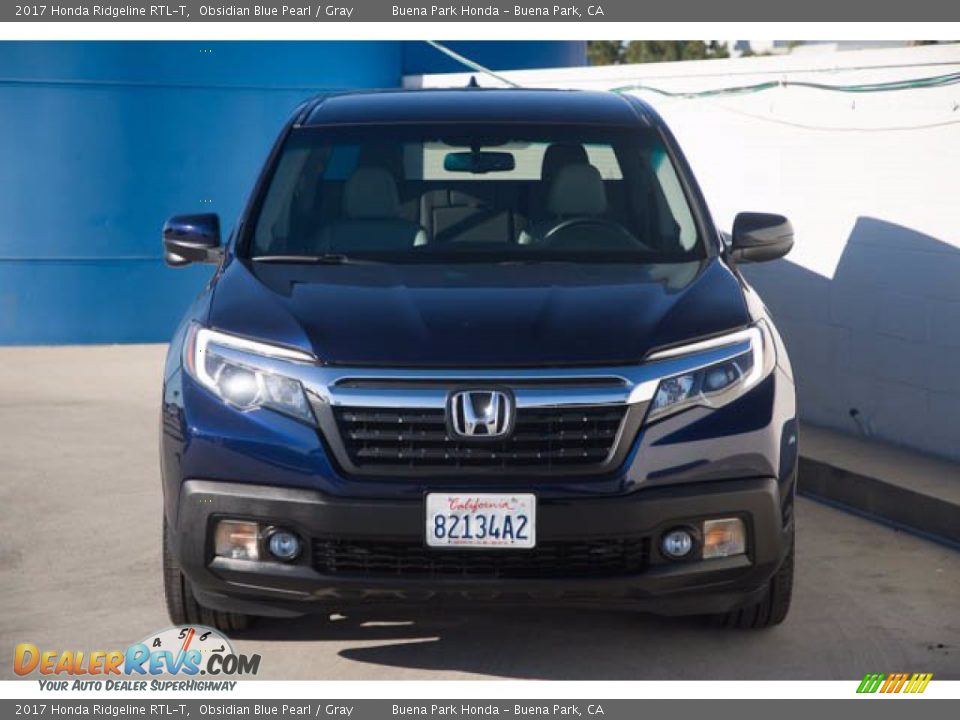 2017 Honda Ridgeline RTL-T Obsidian Blue Pearl / Gray Photo #7