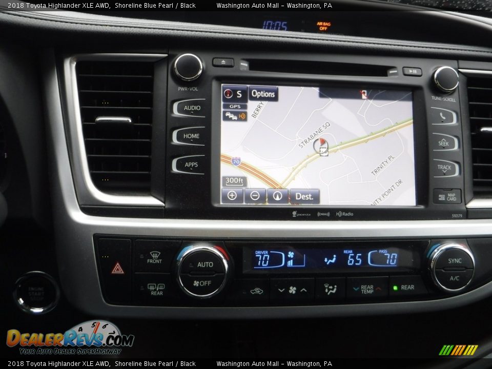 2018 Toyota Highlander XLE AWD Shoreline Blue Pearl / Black Photo #23