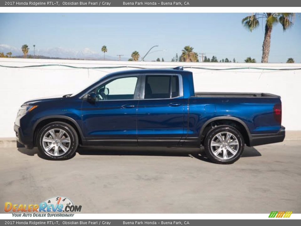 2017 Honda Ridgeline RTL-T Obsidian Blue Pearl / Gray Photo #8