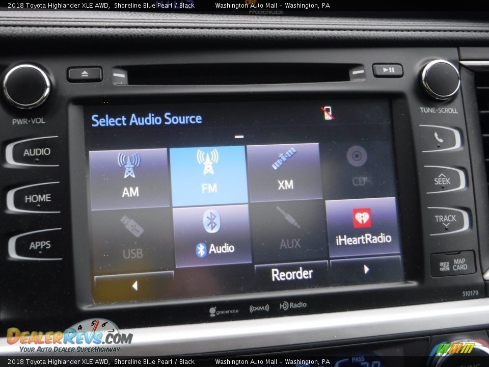 2018 Toyota Highlander XLE AWD Shoreline Blue Pearl / Black Photo #25