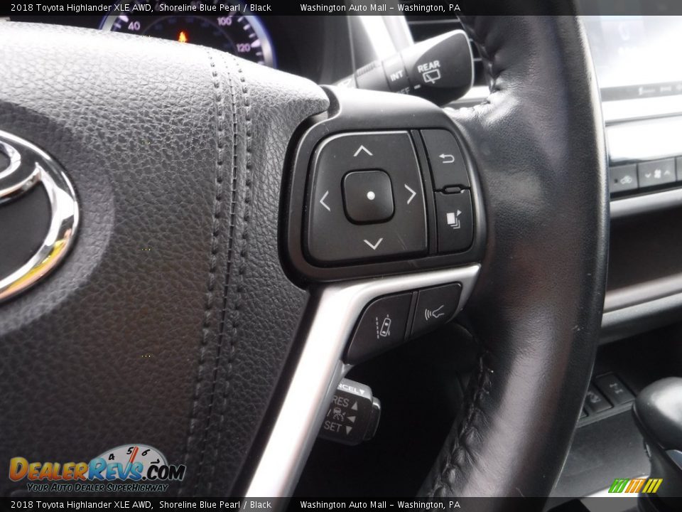 2018 Toyota Highlander XLE AWD Shoreline Blue Pearl / Black Photo #28