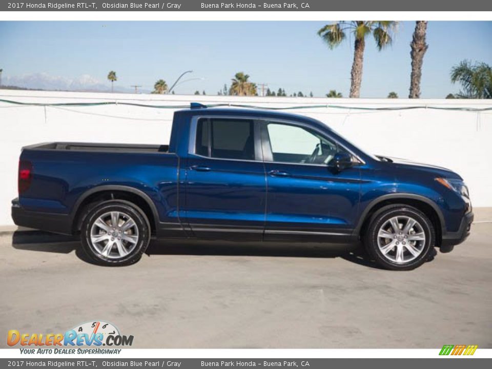 2017 Honda Ridgeline RTL-T Obsidian Blue Pearl / Gray Photo #14