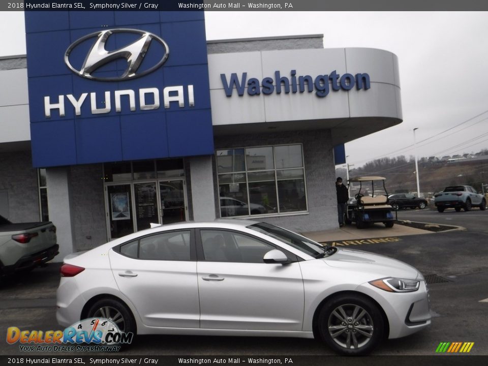 2018 Hyundai Elantra SEL Symphony Silver / Gray Photo #2