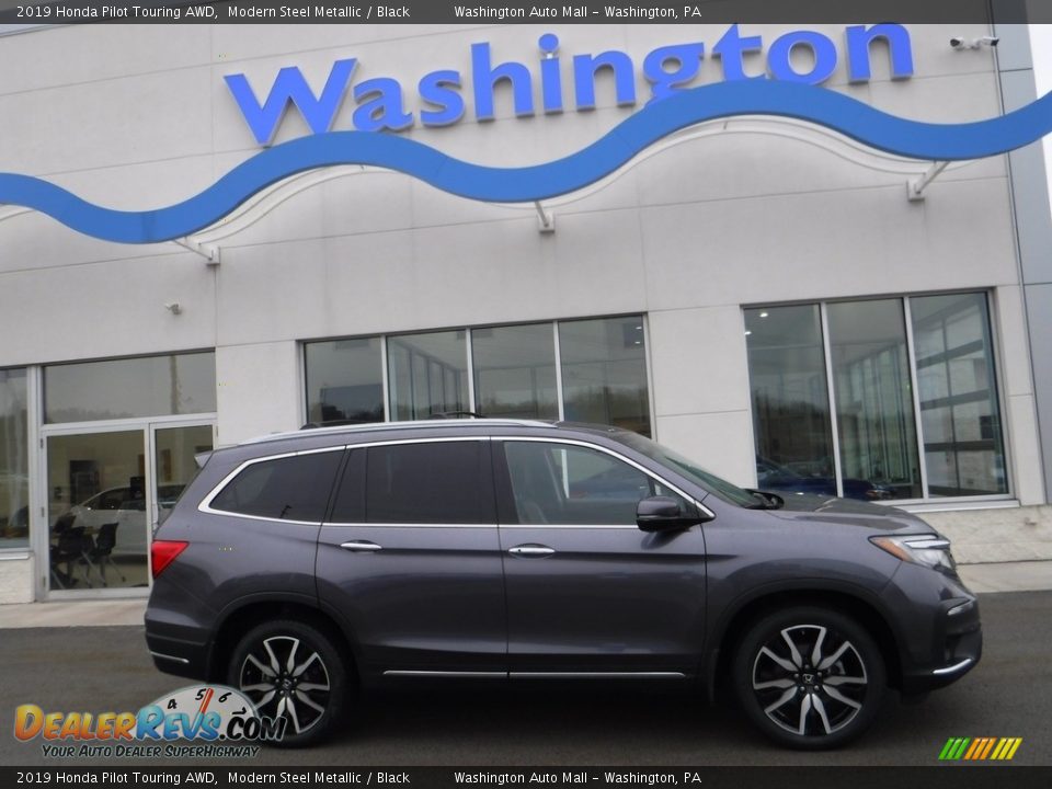 2019 Honda Pilot Touring AWD Modern Steel Metallic / Black Photo #2