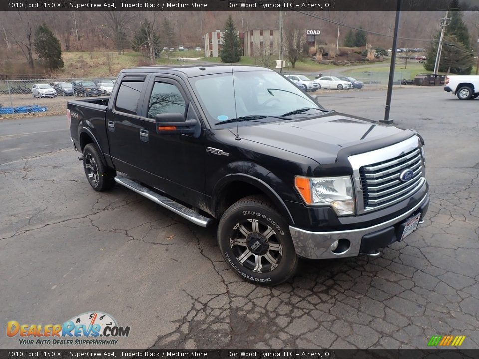 2010 Ford F150 XLT SuperCrew 4x4 Tuxedo Black / Medium Stone Photo #2