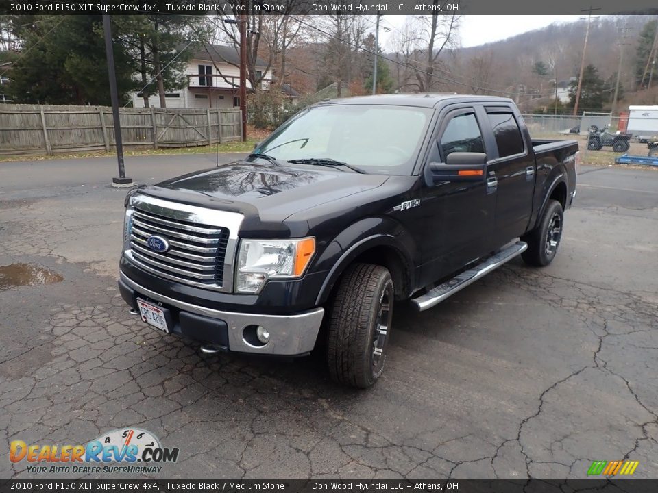 2010 Ford F150 XLT SuperCrew 4x4 Tuxedo Black / Medium Stone Photo #7