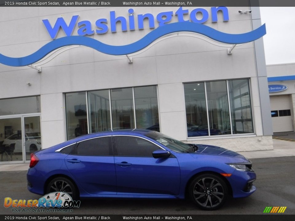 2019 Honda Civic Sport Sedan Agean Blue Metallic / Black Photo #2