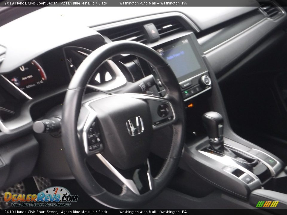 2019 Honda Civic Sport Sedan Agean Blue Metallic / Black Photo #11