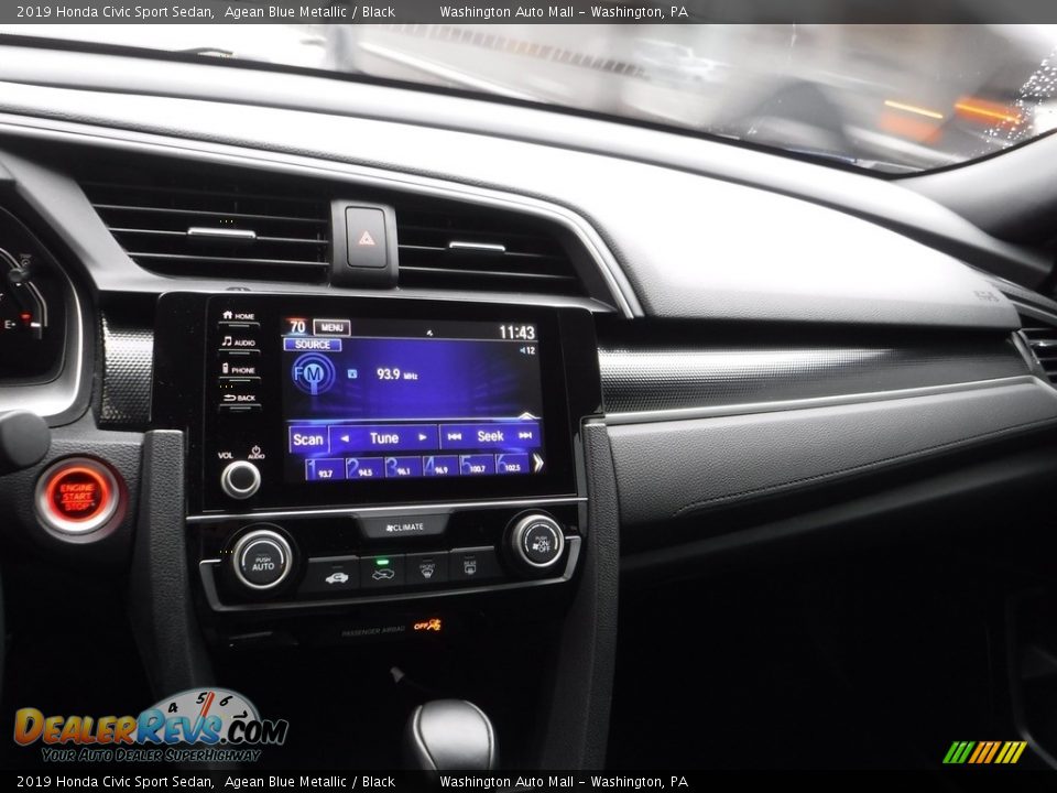 2019 Honda Civic Sport Sedan Agean Blue Metallic / Black Photo #19