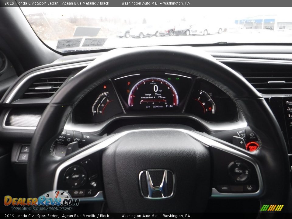 2019 Honda Civic Sport Sedan Agean Blue Metallic / Black Photo #22
