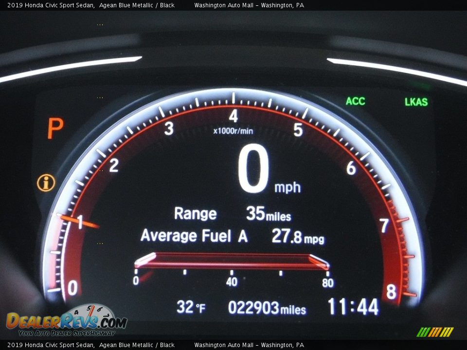 2019 Honda Civic Sport Sedan Agean Blue Metallic / Black Photo #28