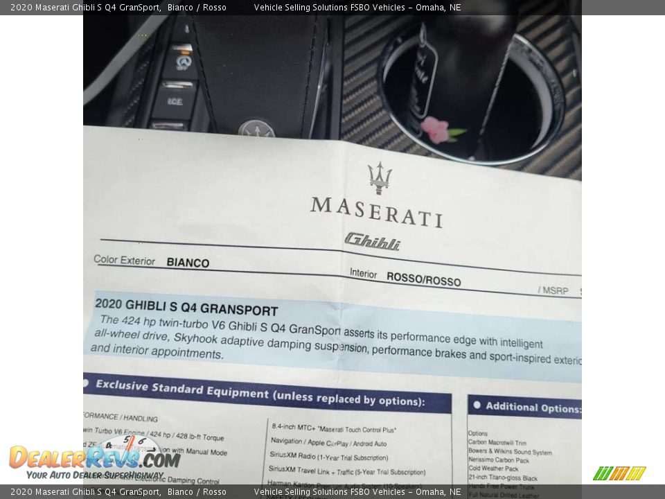 2020 Maserati Ghibli S Q4 GranSport Window Sticker Photo #24
