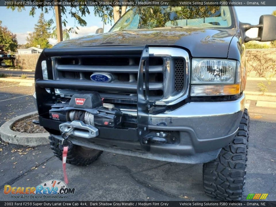 2003 Ford F250 Super Duty Lariat Crew Cab 4x4 Dark Shadow Grey Metallic / Medium Flint Grey Photo #8