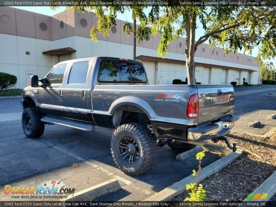 2003 Ford F250 Super Duty Lariat Crew Cab 4x4 Dark Shadow Grey Metallic / Medium Flint Grey Photo #9