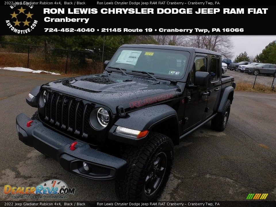 2022 Jeep Gladiator Rubicon 4x4 Black / Black Photo #1