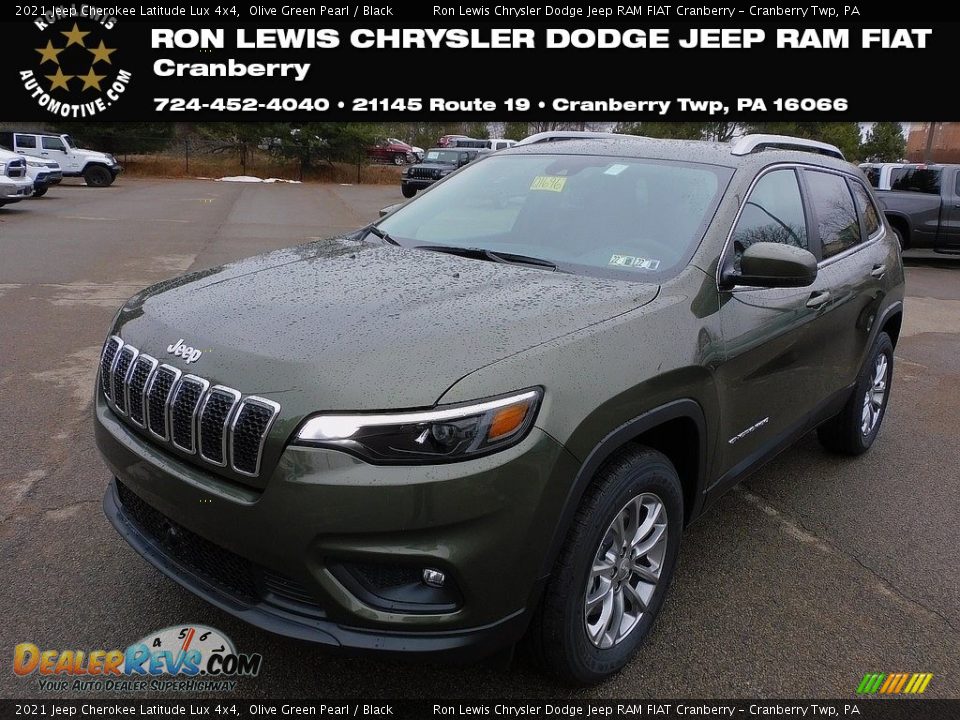 2021 Jeep Cherokee Latitude Lux 4x4 Olive Green Pearl / Black Photo #1