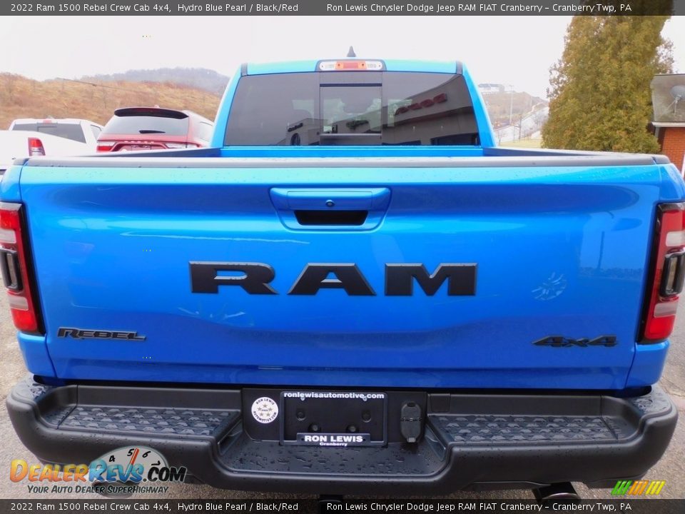 2022 Ram 1500 Rebel Crew Cab 4x4 Hydro Blue Pearl / Black/Red Photo #6