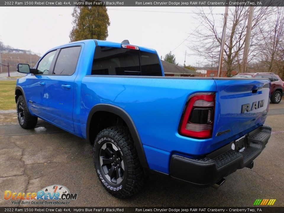 2022 Ram 1500 Rebel Crew Cab 4x4 Hydro Blue Pearl / Black/Red Photo #8