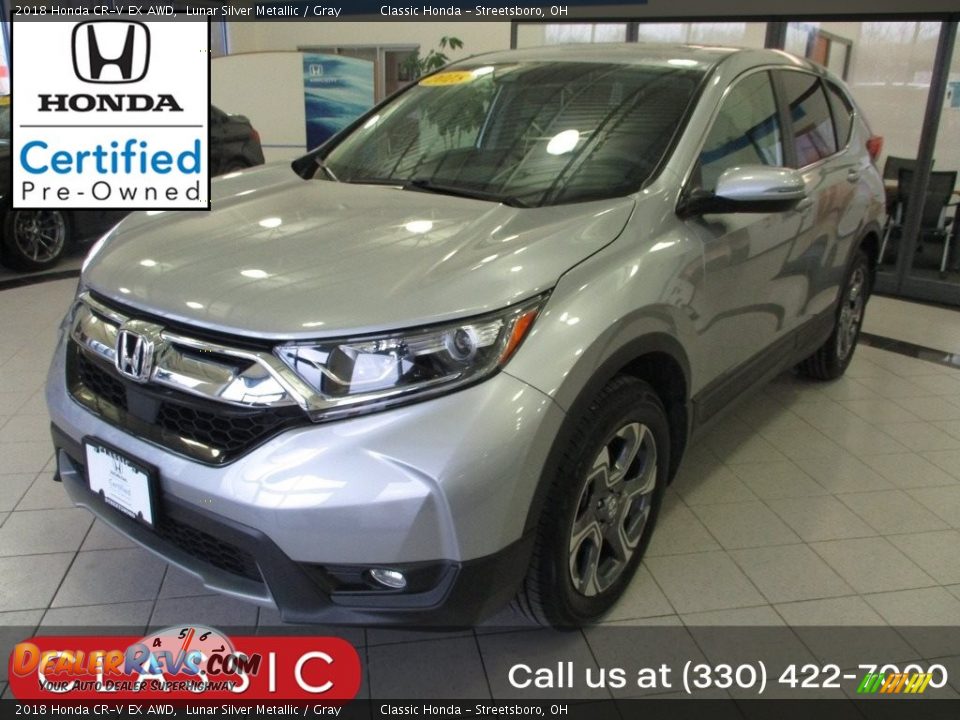 2018 Honda CR-V EX AWD Lunar Silver Metallic / Gray Photo #1