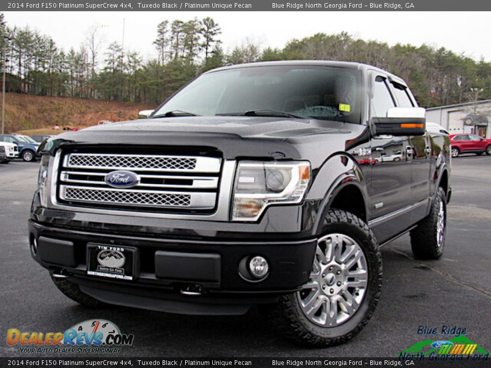 2014 Ford F150 Platinum SuperCrew 4x4 Tuxedo Black / Platinum Unique Pecan Photo #1