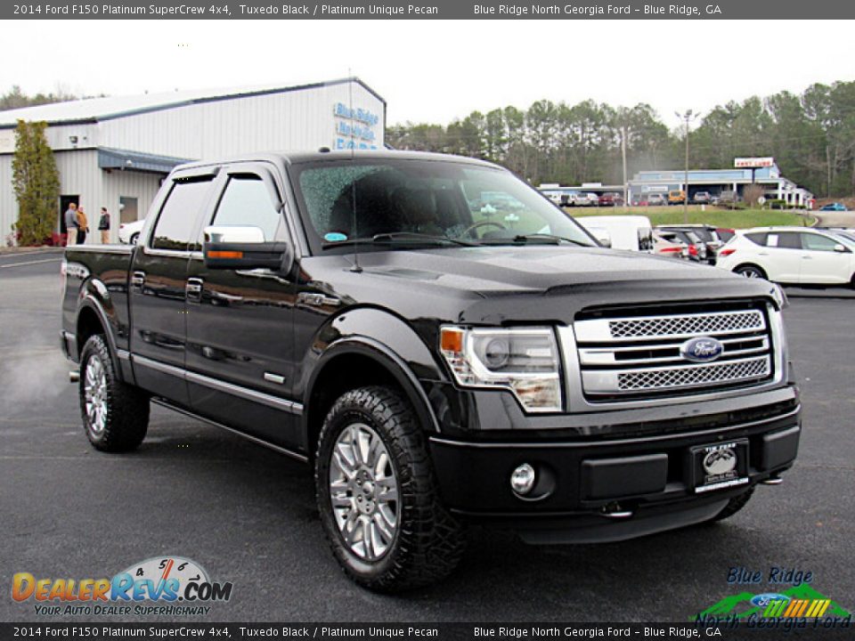 2014 Ford F150 Platinum SuperCrew 4x4 Tuxedo Black / Platinum Unique Pecan Photo #7