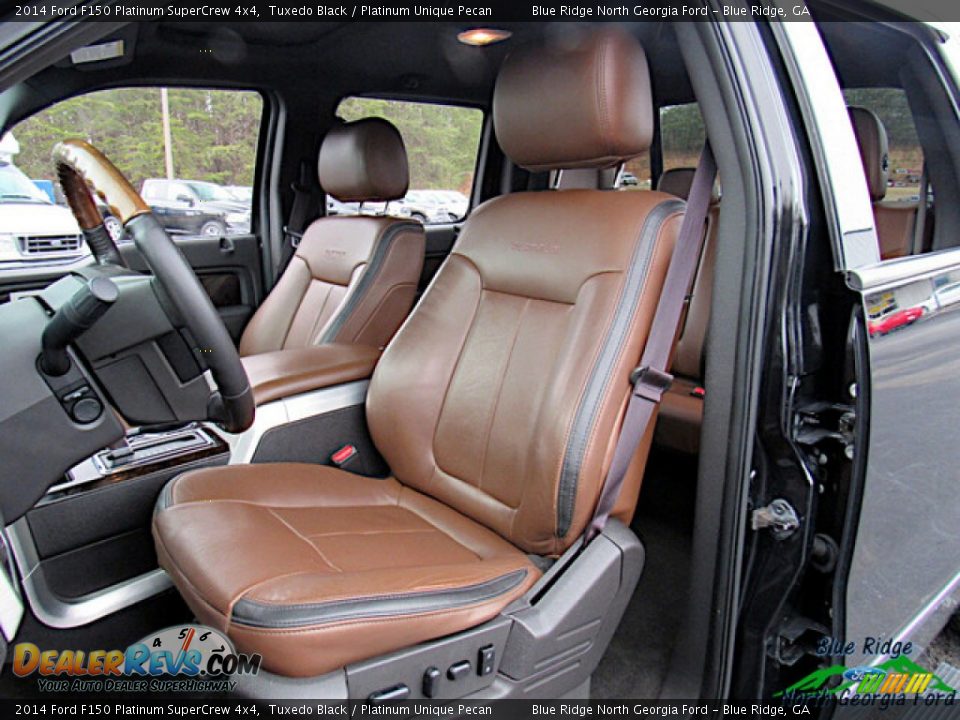 2014 Ford F150 Platinum SuperCrew 4x4 Tuxedo Black / Platinum Unique Pecan Photo #11