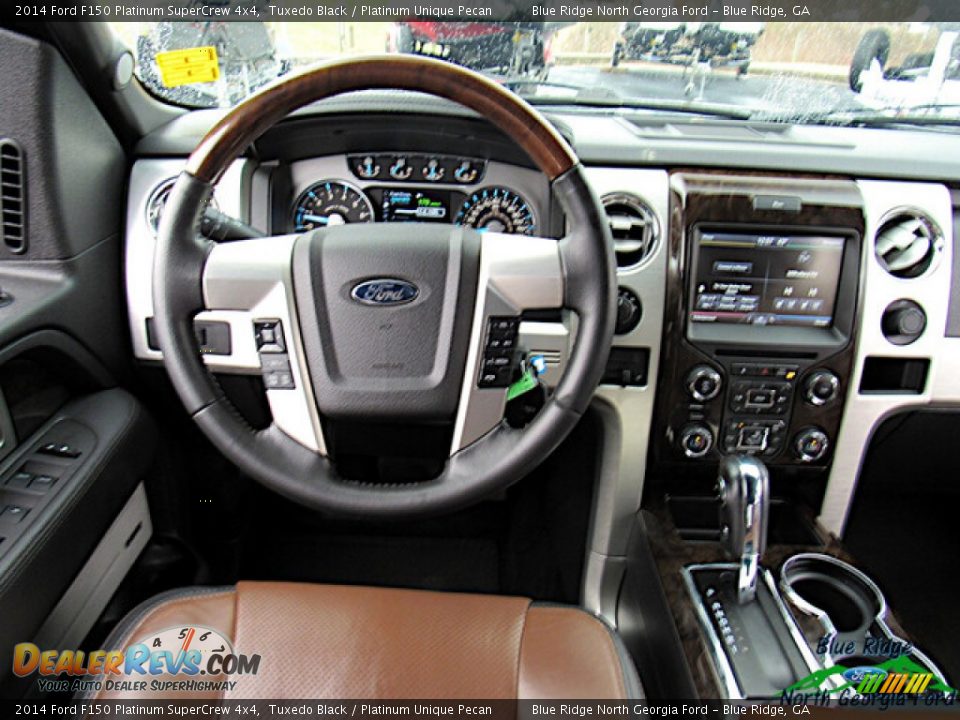 2014 Ford F150 Platinum SuperCrew 4x4 Tuxedo Black / Platinum Unique Pecan Photo #15