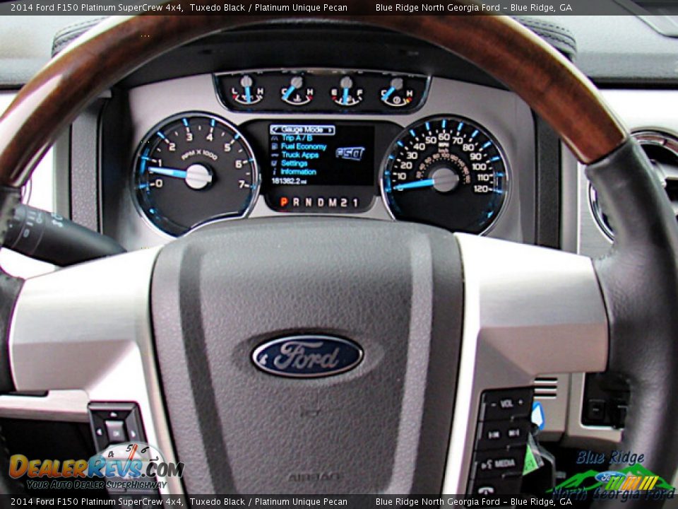 2014 Ford F150 Platinum SuperCrew 4x4 Tuxedo Black / Platinum Unique Pecan Photo #17