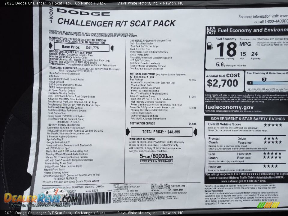 2021 Dodge Challenger R/T Scat Pack Go Mango / Black Photo #26