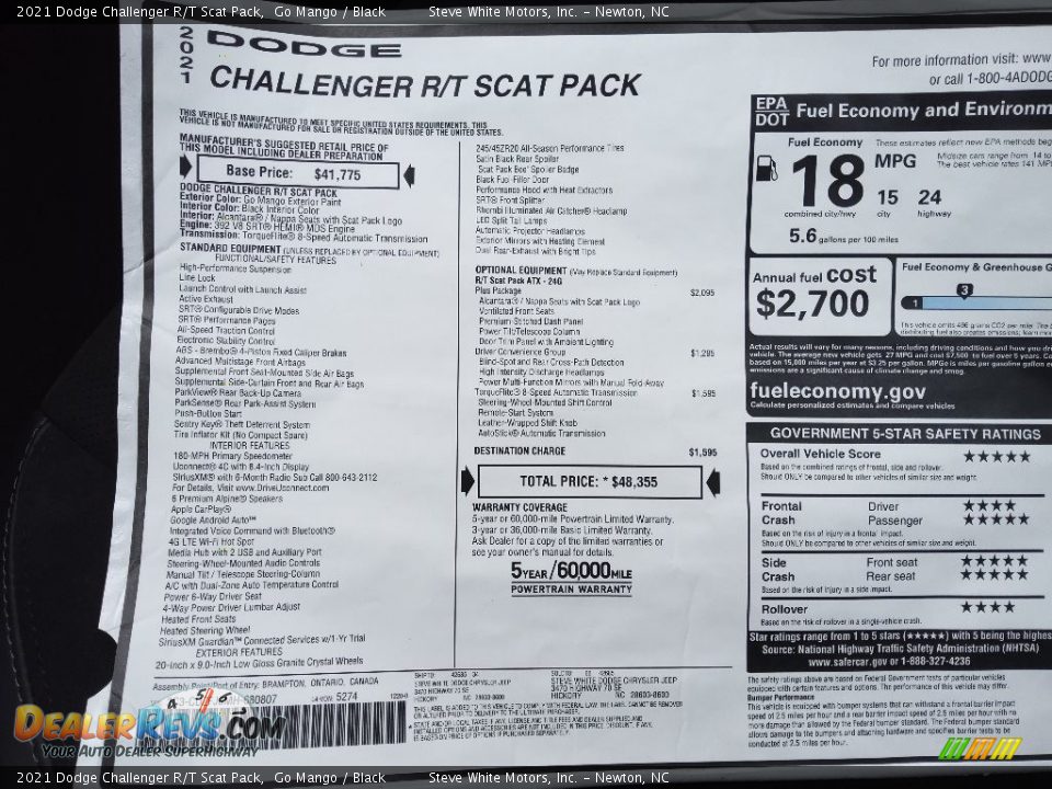 2021 Dodge Challenger R/T Scat Pack Go Mango / Black Photo #26