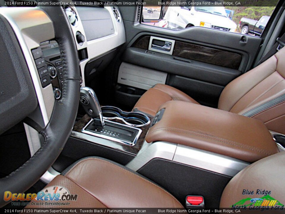 2014 Ford F150 Platinum SuperCrew 4x4 Tuxedo Black / Platinum Unique Pecan Photo #28