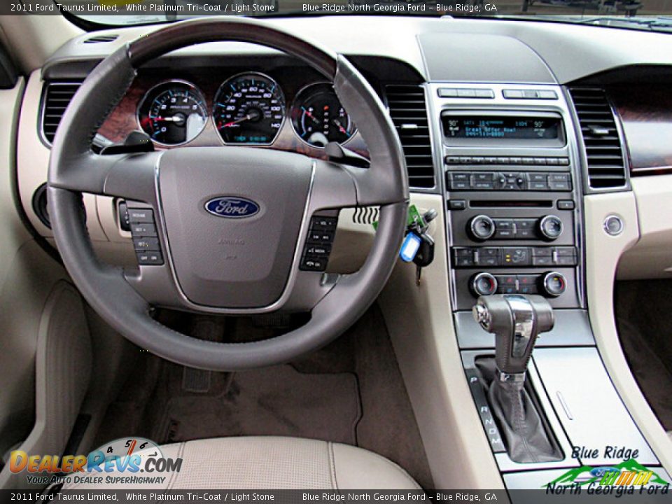 2011 Ford Taurus Limited White Platinum Tri-Coat / Light Stone Photo #14
