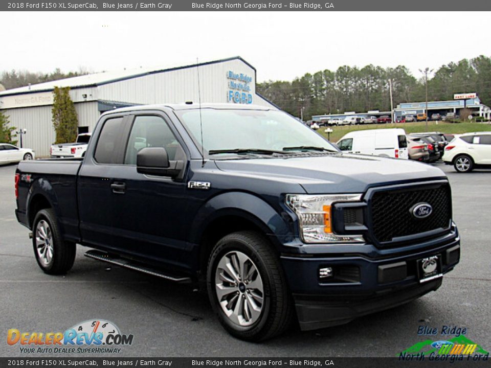 2018 Ford F150 XL SuperCab Blue Jeans / Earth Gray Photo #7