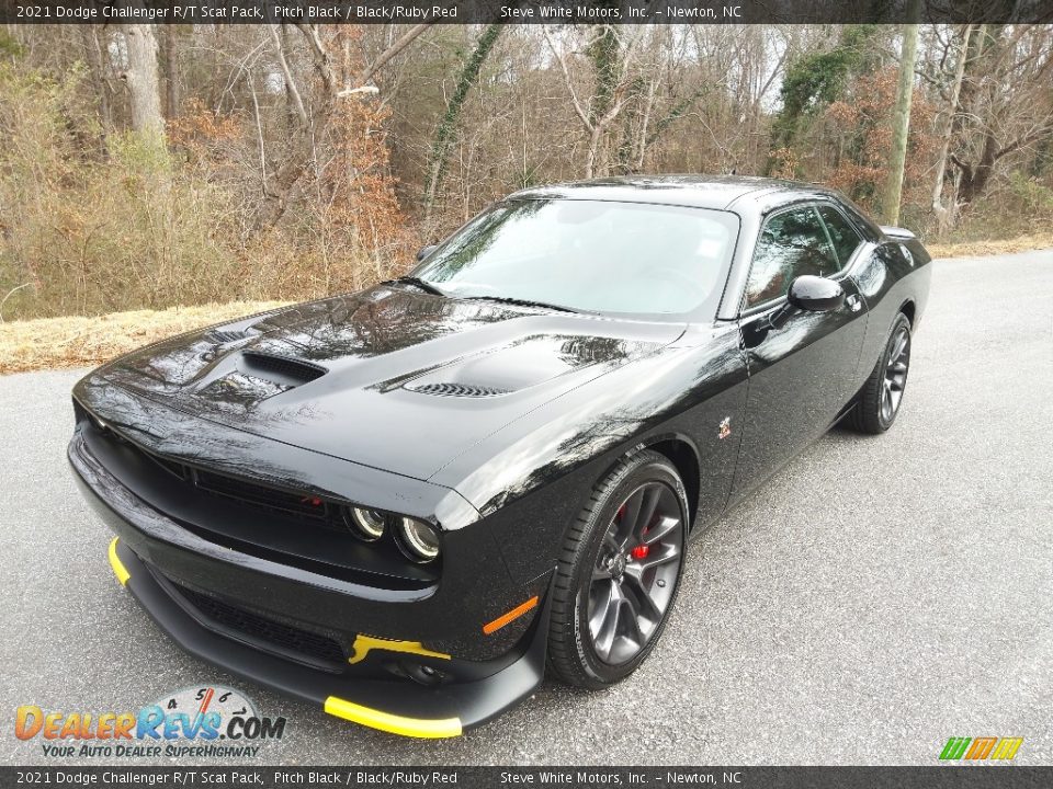 2021 Dodge Challenger R/T Scat Pack Pitch Black / Black/Ruby Red Photo #2