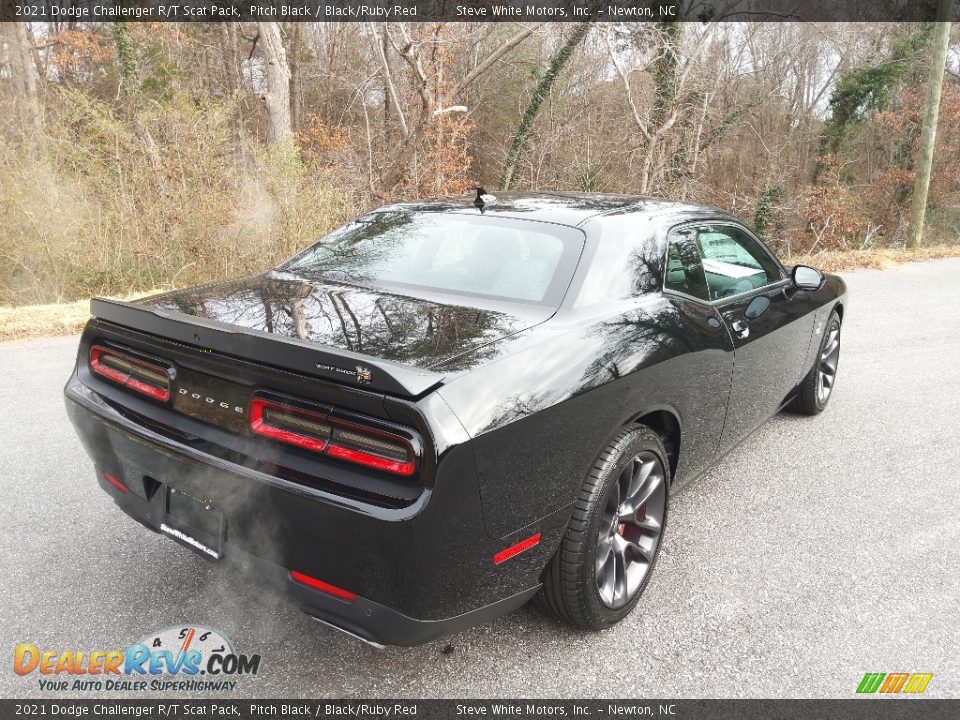 2021 Dodge Challenger R/T Scat Pack Pitch Black / Black/Ruby Red Photo #6